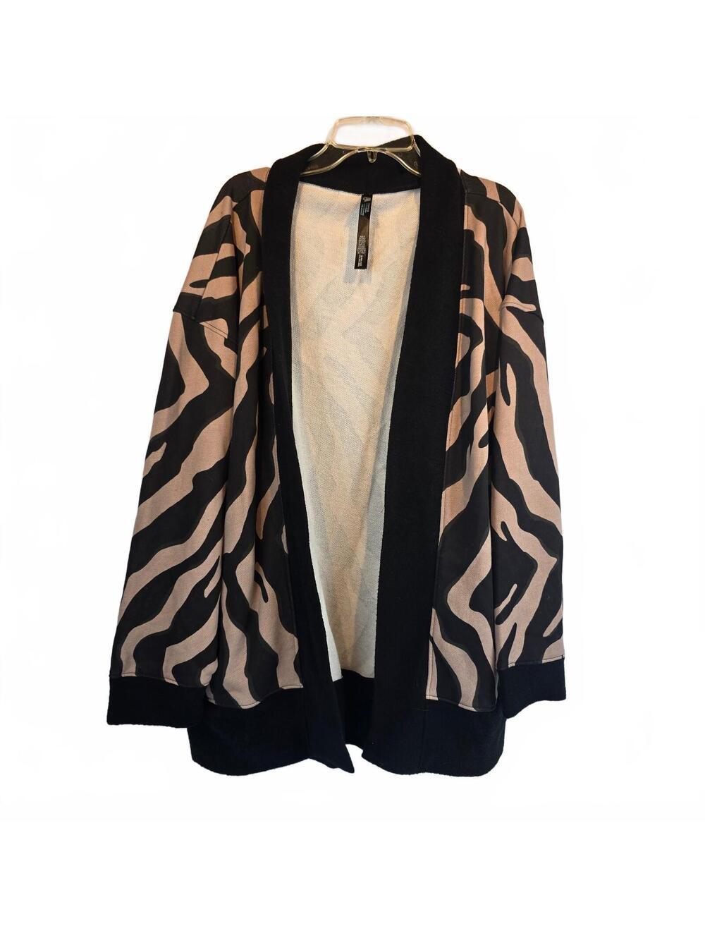 Victoria’s Secret VSX Sport Open Sweatshirt Cardigan Stripe Zebra Cocoon M/L